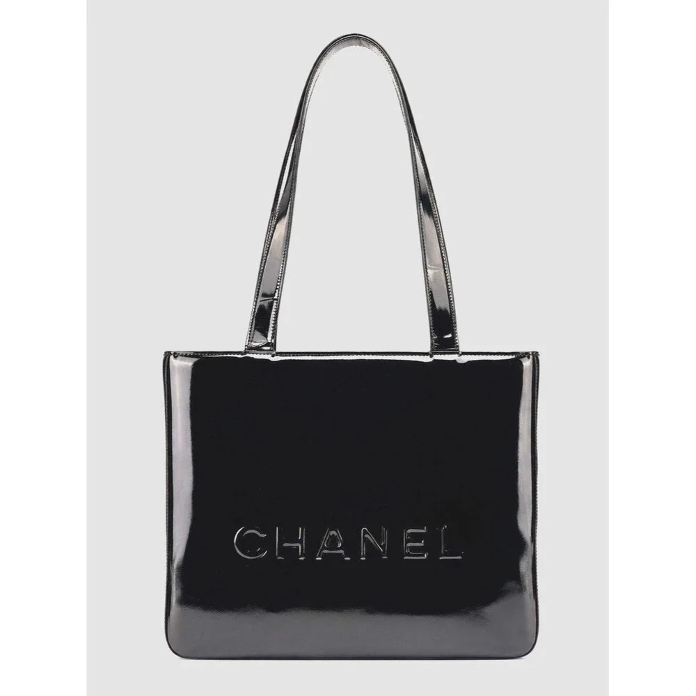 Chanel Patent Logo Tote